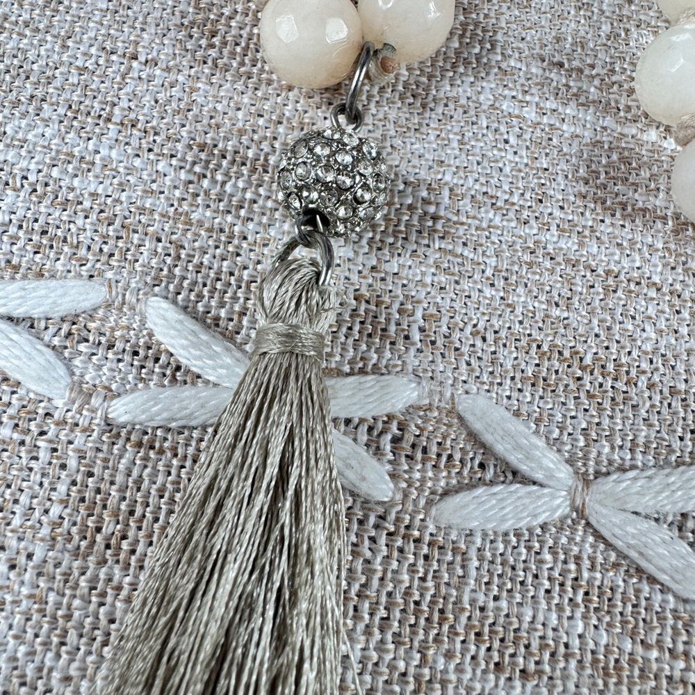 Rose Quartz Hand Knotted  Beaded Necklace - Picture 2 of 11